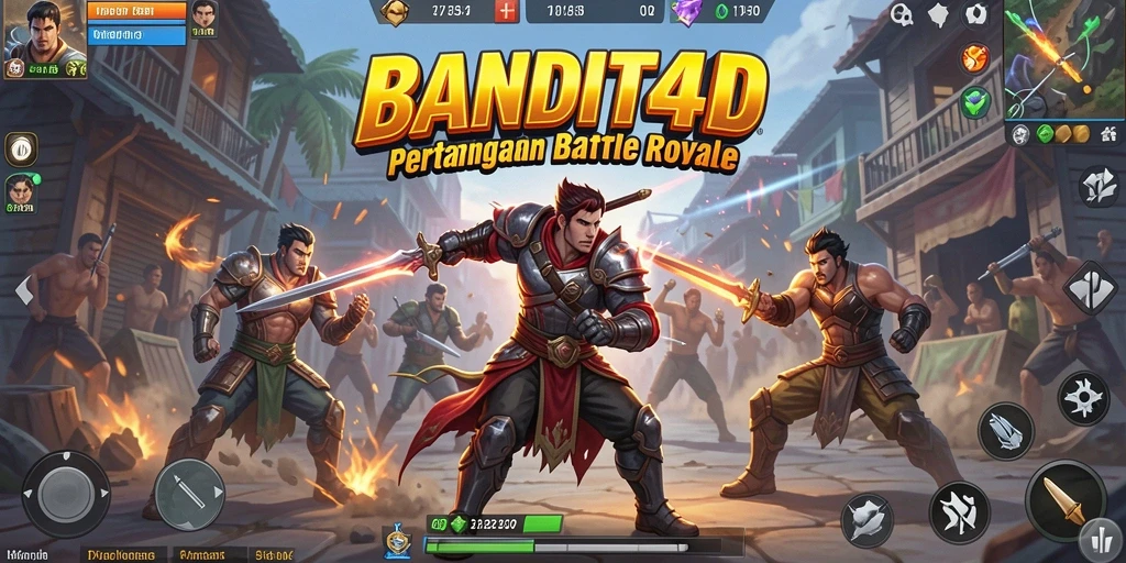 Tampilan seru dari gameplay BANDIT4D di arena Battle Royale.