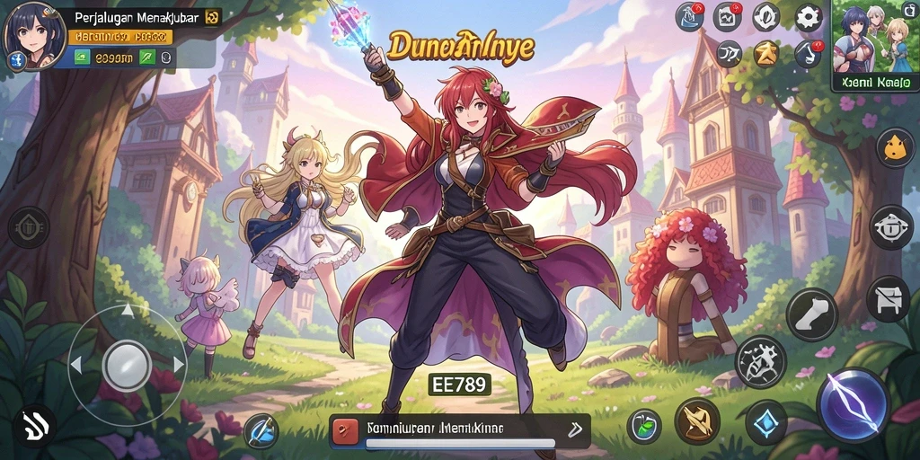 Tampilan gameplay menarik dari EE789 dengan aksi karakter anime.