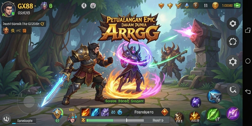 Tampilan menarik dari gameplay ARPG GX88 yang intens dan penuh aksi.