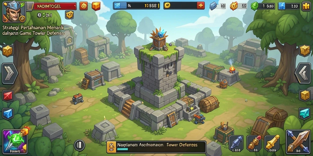 Tampilan gameplay NADIMTOGEL dengan fitur Tower Defense yang seru.