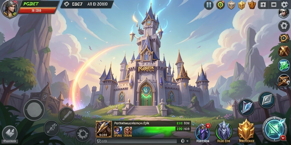 Tampilan menara dan musuh dalam gameplay PGBET yang menarik.