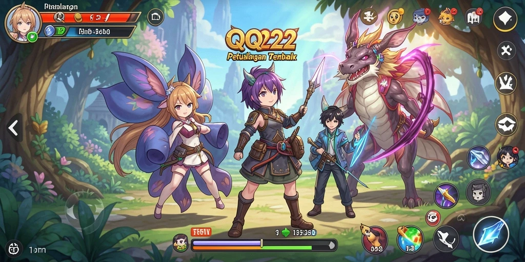 Tampilan gameplay QQ222 yang menarik dan penuh warna.