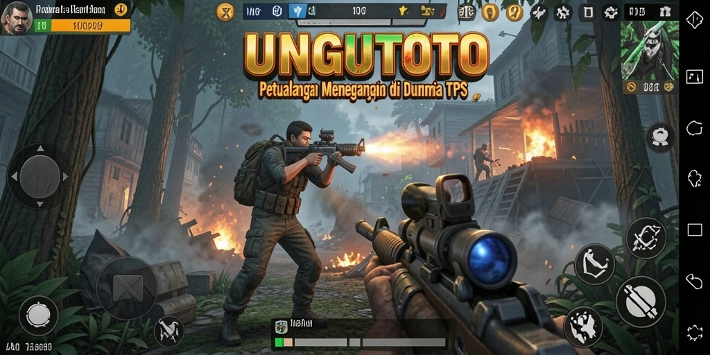 Tangkapan layar UNGUTOTO menampilkan aksi intens gameplay TPS yang mendebarkan.