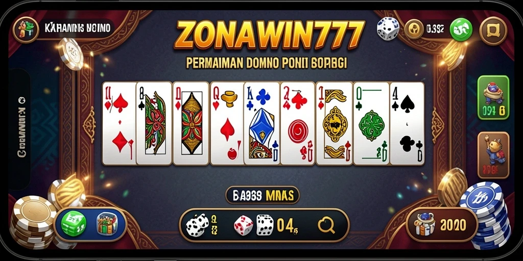 Screenshot gameplay ZONAWIN777 yang menampilkan aksi mendebarkan permainan domino.